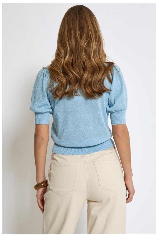LIVA PUFF SLEEVE METALLIC MI5705 1048MET ICE BLUE MET